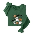 thumbnail image 3 of Elvqul Long Sleeve Sweatshirts for Women Print Pullover Casual Crewneck no Hood Juniors Sweatshirts Green, 3 of 3