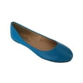 thumbnail image 3 of womens ballerina ballet flat shoes solids & leopards 7, blue pu 8600, 3 of 3