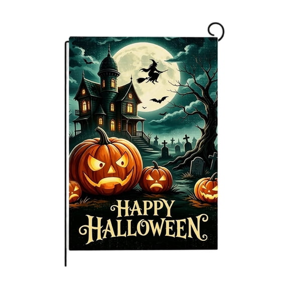 Halloween Garden Flag Spooky Outdoor Decor for Yard Porch and Lawn Holiday Home Party Decoration 1 Pack A