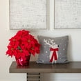 thumbnail image 4 of Nearly Natural 19in. Artificial Lush Poinsettia Arrangement in Red Wrapped Planter, 4 of 6