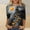 Dark Gray women plus size holiday tops a1, variant on Women Plus Size Holiday Gothic Graphic Pullover Tops Round Neck 3/4 Sleeve Casual Tunic Blouse for Autumn, Beige 4XL