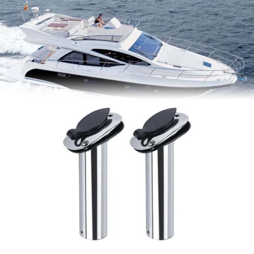 2X Marine Boat Stainless Steel Fishing Rod Holders Flush Mount 30 Degree