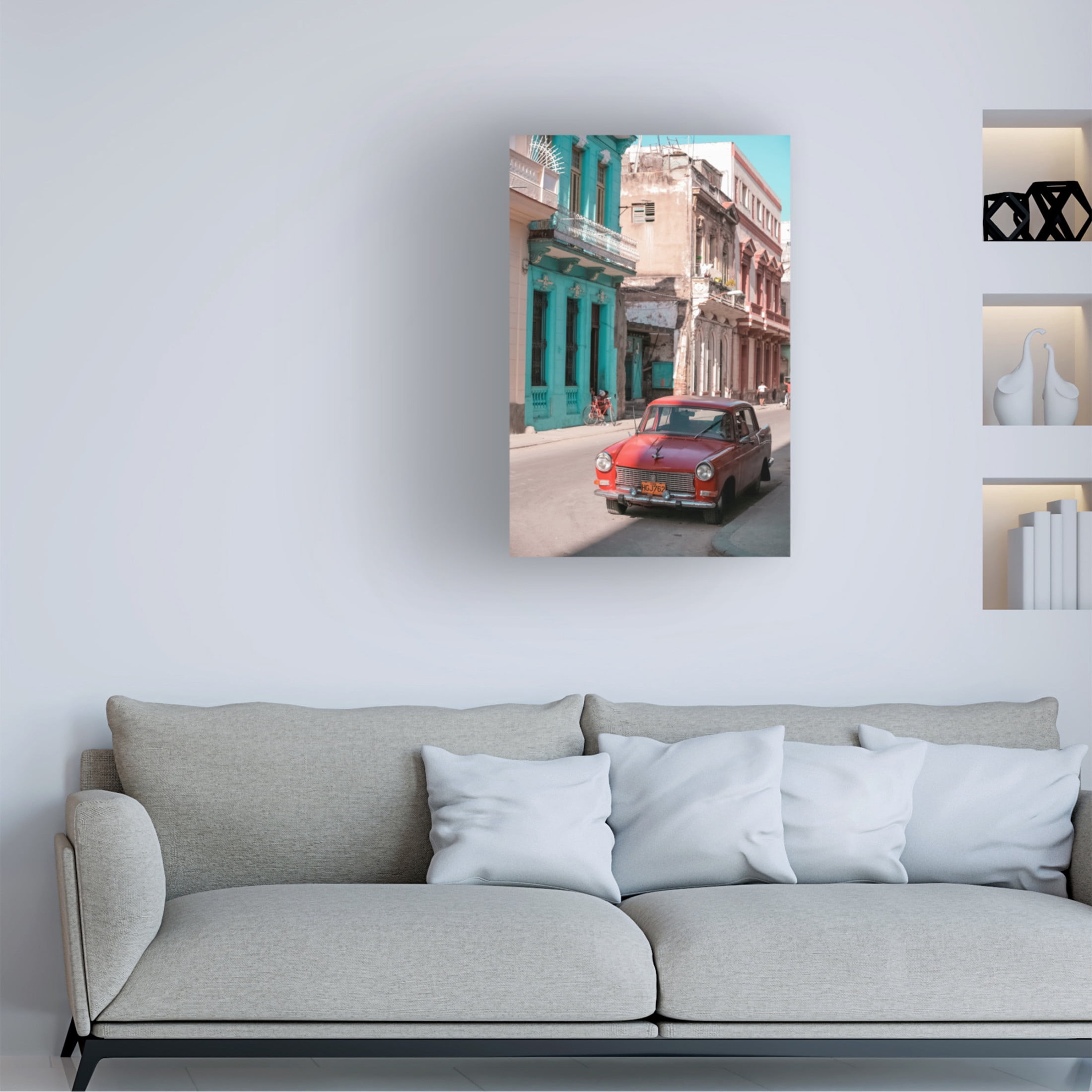 Canvas Wall Art - Alexander Yakovlev 'Cuban Car 7' Wall Art for Living Room, Bedroom, or Office Décor by Trademark Fine Art - 12 x 19 Inches