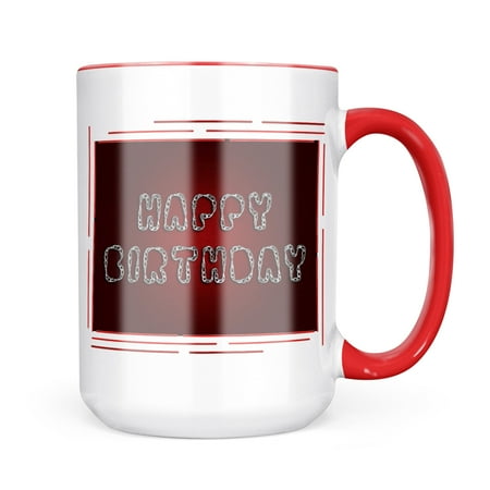

Neonblond Happy Birthday Silver Chain Lettering Mug gift for Coffee Tea lovers