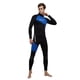 thumbnail image 3 of Trajes de neopreno de cuerpo entero Trajes de baño de neopreno de manga con cremallera trasera de 3 mm para buceo, esnórquel, surf - Azul, S Sunnimix Traje de buceo con escafandra, 3 of 8