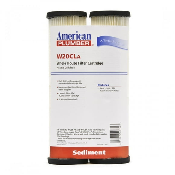 American Plumber W20CLA Whole House Sediment Filter Cartridge 20 Micron Well Pump Irrigation (6)