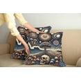 thumbnail image 2 of Ambesonne Bohemian Night Throw Pillow Cover 2 Pack, Psychic Ethnic Waves, 24", Blue Eggshell and Dark Salmon, 2 of 7