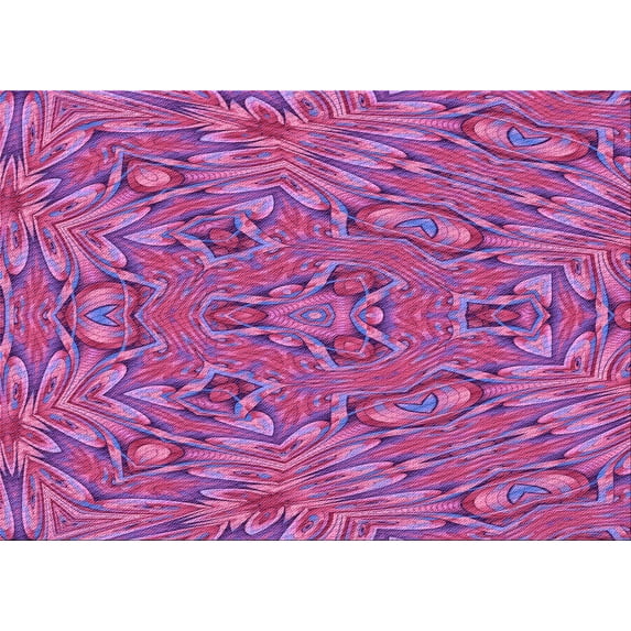 Ahgly Company Indoor Rectangle Patterned Tyrian Purple Area Rugs, 5' x 8'