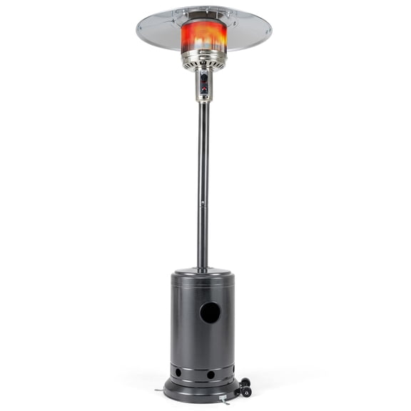 Gymax 50000 BTU Patio Propane Heater w/ Stainless Steel Burner & Safe Ignition Gray