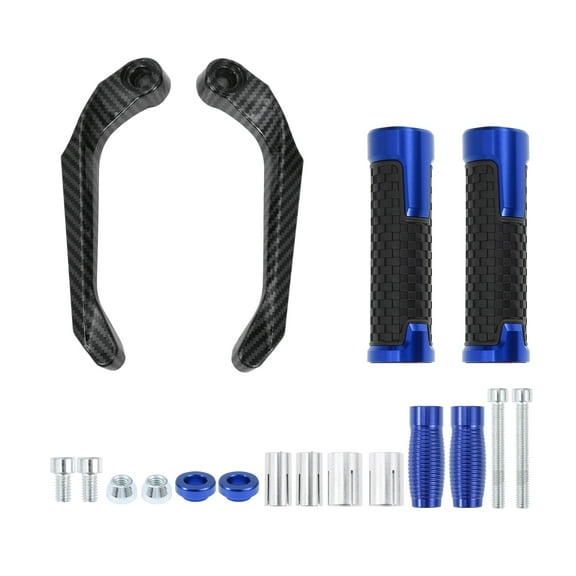 Unique Bargains 7/8" 22mm 15/16" 24mm Motorcycle Hand Grips Cover Kit Non Slip Aluminum Alloy Rubber Handlebar End Grips for Motorcycle Scooter Bicycle ATV Blue 1 Set