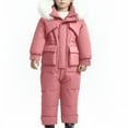 thumbnail image 6 of ATOGUTA Girl's Ski Suit Ski Jacket Snow Jacket Pants Suits Windproof Waterproof Winter Coats Size 6M-4T, Pink, 6 of 6