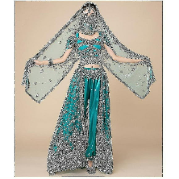 Princess Jasmine Cosplay For Women Indian Belly Dance Arabian Princess Halloween Carnival Costume Set