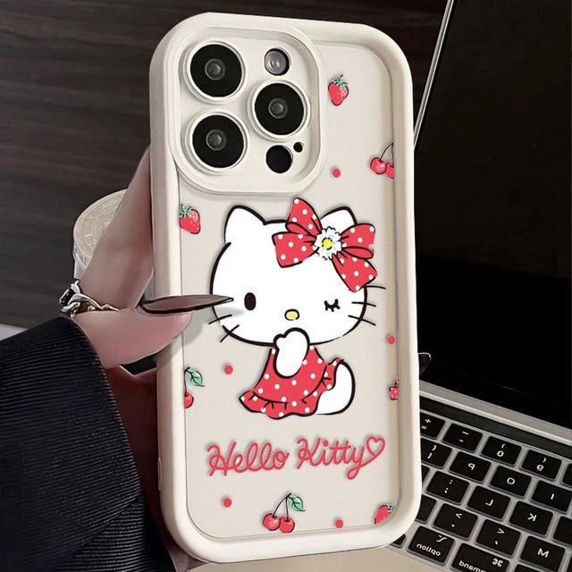 2024 Cute Melody Hello Kitty For iPhone 15 14 13 12 11 Pro Max XS Max X XR 7 8 Plus 6S 5S Liquid Eye Ladder Phone Case LXY