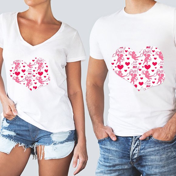 Valentine's Day Heat Transfer Design Handmade DIY Shapes Can Be Immediately For Your Lover Graphics Valentine's Day Love Print Loving Couple 1pc