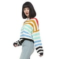 thumbnail image 3 of Fashion Rainbow Striped Long Sleeve Sweater, 3 of 5