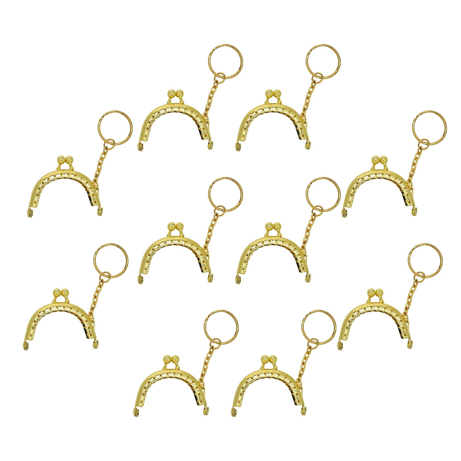 10x Bag Clasp Bag Clutch Metal Arch Half Round Coin Bag Clasp 5cm Metal Purse Accessory DIY Craft Sewing , Gold, Women's, Size: 5 cm