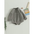 thumbnail image 3 of Bagilaanoe Newborn Baby Boy Oversized Romper Sweatshirt Long Sleeve Bodysuit Letter Print Pullover 3M 6M 12M 18M Infant Casual Tee Tops, 3 of 9