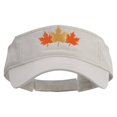 thumbnail image 5 of Autumn Leaves Embroidered Pro Style Cotton Twill Washed Visor - Stone OSFM, 5 of 5