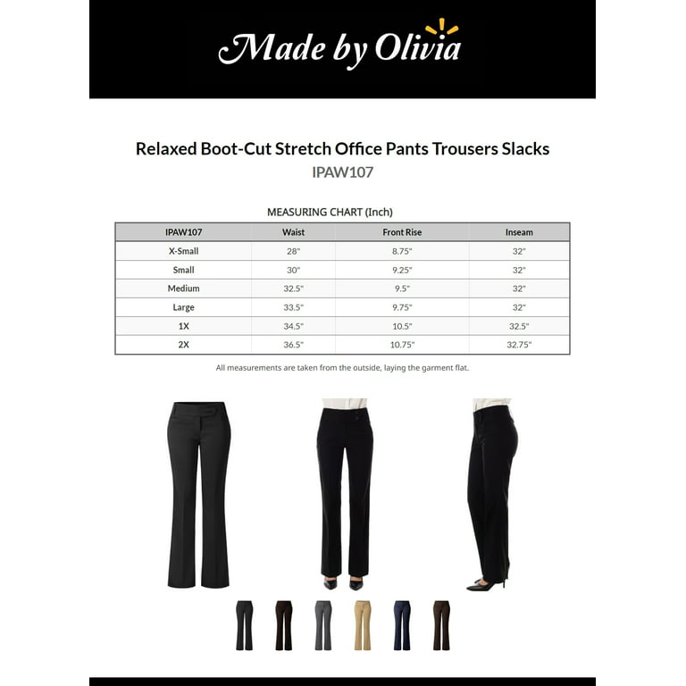Made by Olivia Women's High Stretch Comfy Millennium Bootcut Dress Pants 