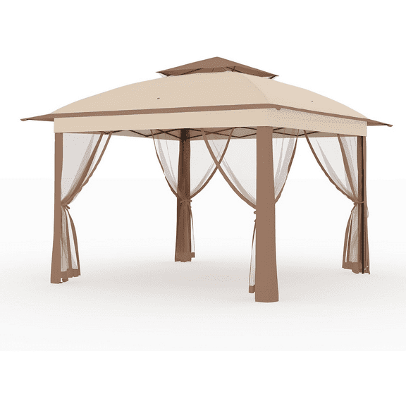 11x11 Pop-Up Gazebo Tent with Mosquito Netting – Quick Set Up Water-Resistant Outdoor Canopy With Carrying Bag for Patio,Garden,Backyard