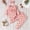 Pink, variant on Liyamei Back to School Outfits for Girls Baby Girl's 3pc Rib Frill Long Sleeve Romper and Pant Set Size Beige 9-12 Months