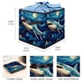 thumbnail image 3 of Starry Shark Foldable Cube Organizer with Handle, 10.8"x10.5"x10.6", Large Capacity Clothes Storage Containers Basket, 3 of 6