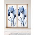 thumbnail image 2 of Window Privacy Film Blue Flowers Stained Glass Window Film Decorative Sun Block Window Cover Simple Gradient Tulip Floral Branches Window Clings Static Adhesive Sticker for Bathroom 23.6"x59", 2 of 7