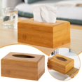 thumbnail image 5 of lianhanyi Bamboo Square Tissue Box Paper Box Desktop Organizer Holder Napkin Home :, 5 of 7