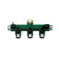 Orbit 5-Port Metal Outdoor Garden Hose Faucet Manifold Splitter & Valves, 62019N