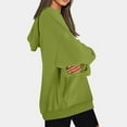thumbnail image 3 of QUYUON Womens Hooded Sweatshirts Casual Long Sleeve Crew Neck Hoodies Pullover Tops Comfy Loose Fit Drawstring Sweatshirts with Pockets Solid Cute Tunic Sweatshirts Winter Shirts Army Green M, 3 of 6