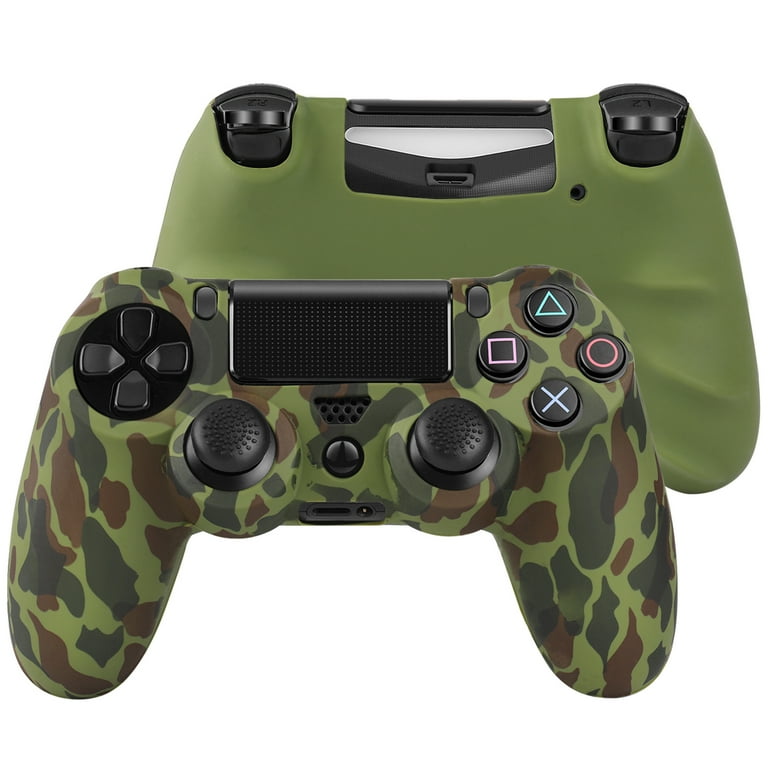 Sony Ps4 Playstationsilicone Ps4 Controller Case - Camo Green Protective  Cover With Thumb Grips