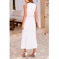 thumbnail image 2 of Vestido Midi de Verano PRETTYGARDEN para Mujer con Cuello en V y Detalle Swiss Dot Blanco Talla L, 2 of 8