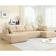 thumbnail image 2 of Upholstered 6 Sectional , Modular Khaki Breathable For Living Room Couch, Combination, Fabric, Relaxing Seating, 2 of 6