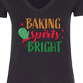 thumbnail image 4 of Inktastic Christmas Baking Spirits Bright with Green Oven Mit Women's V-Neck T-Shirt, 4 of 5