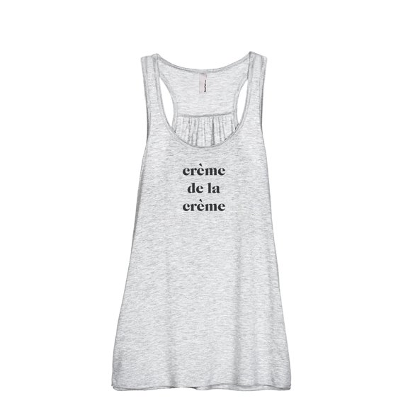 Creme De La Creme Women's Fashion Sleeveless Flowy Racerback Workout Yoga Tank Top Sport Grey 2X-Large