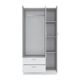 thumbnail image 5 of Depot E-Shop Twardrobe with 3 doors, one mirror, two drawers, four shelves,White, 5 of 5