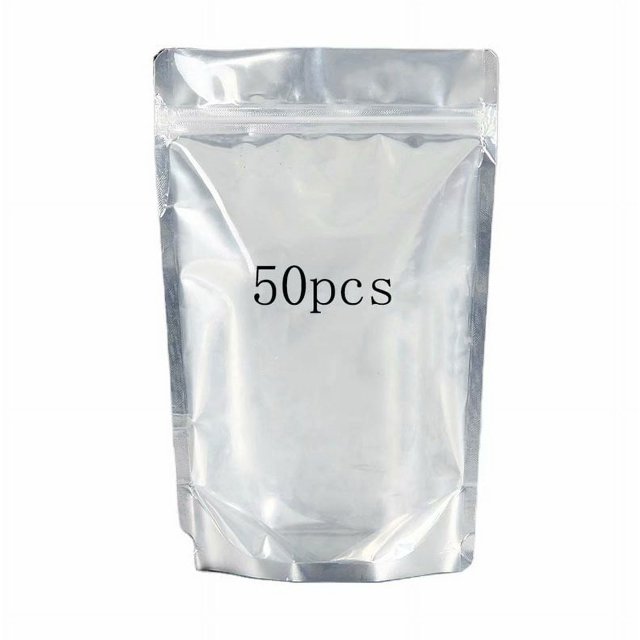 Bolsas con cierre hermético de papel de aluminio puro, bolsas ziplock, bolsas de embalaje de té personalizadas, bolsas de subenvasado, 17*24 cm, 24 seda, 50 unidades