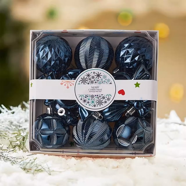 New Christmas Set 18pcs Irregular Rectangle Box Colored Christmas Tree Decorative Pendant Gift Box