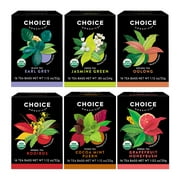 Choice Organics Favorites Tea Variety Pack, Assorted Tea Bags, 6 Boxes of 16