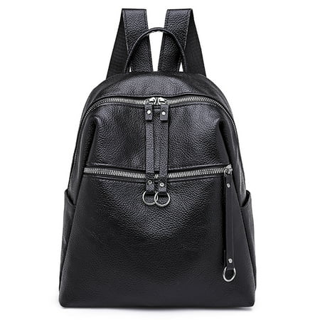 Women Lady Backpack Rucksack Faux Leather Shoulder Bag Satchel Handbag School Bags Black