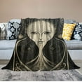 thumbnail image 2 of WERPE  Trippy Sun and Moon Throw Blanket Throw Size, Gothic Hourglass Pattern Blanket, Bohemian Stars Galaxy Blanket, Boho Black White Planet Soft Lightweight Sherpa Blanket Room Decor White, 2 of 6