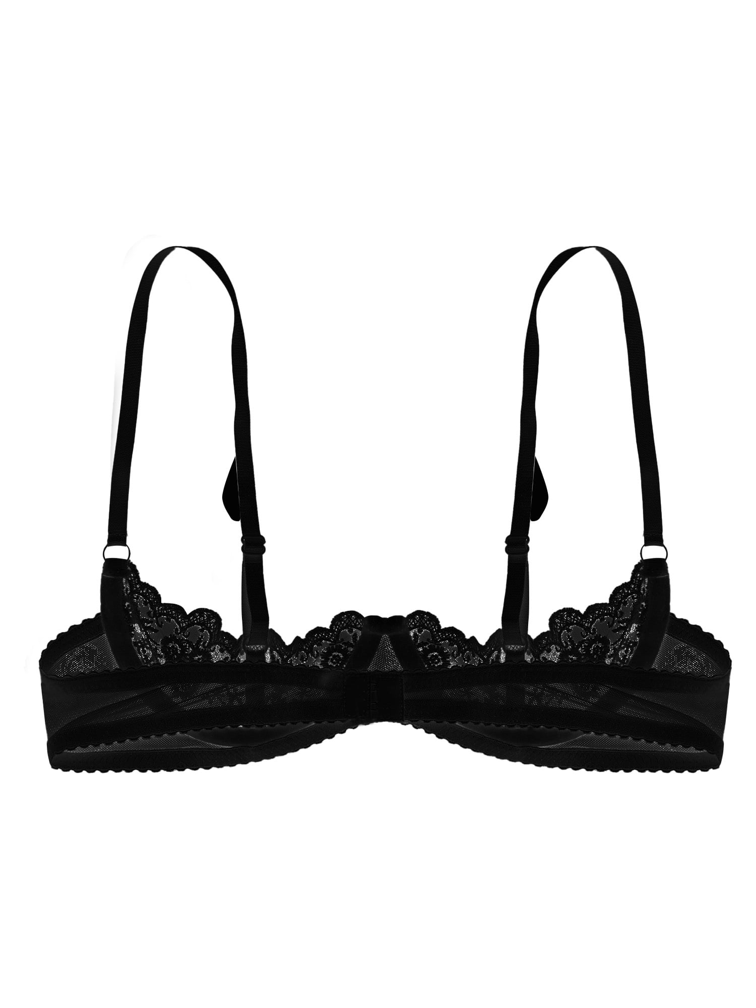 Sheer Luxe Balconette Underwire Push-up Bra Negro 34C by Ilusion