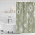 thumbnail image 2 of Polyester Fabric Geometric Shower Curtain, Abstract Sage Green White Boho Circle Dot Waterproof Bathtub Curtain Bathroom Decor Set with Hooks 36 x 78 Inches, 2 of 6
