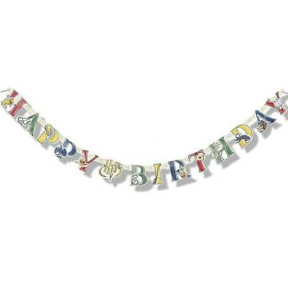 Unique 23568 Birthday Banner-1.82 m-Harry Potter Party, Multicolour