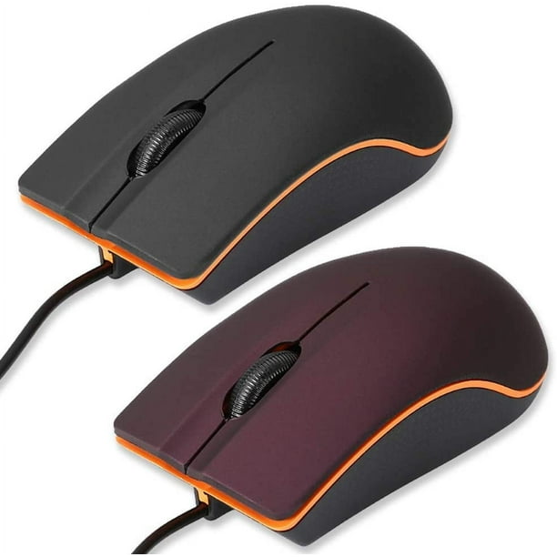 Ratón para ordenador, paquete de 2, ratón USB actualizado 2019, ratón óptico con cable con 25% más de eficiencia para trabajo de oficina, compatible con ordenador portátil, PC, escritorio, Windows