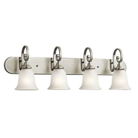

4 Light Bath Vanity Approved for Damp Locations with Traditional Inspirations 11.5 inches Tall By 36 inches Wide Brushed Nickel Led Bailey Street Home