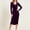 Purple, variant on Women's Soft Sheen Wrap Ruched Bodycon Midi Dress Surplice V Neck Split Hem Dresses for Women Black M