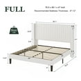 thumbnail image 5 of Amolife Full Size Velvet Upholstered Bed with Wingback Headboard, Off-white, 5 of 9