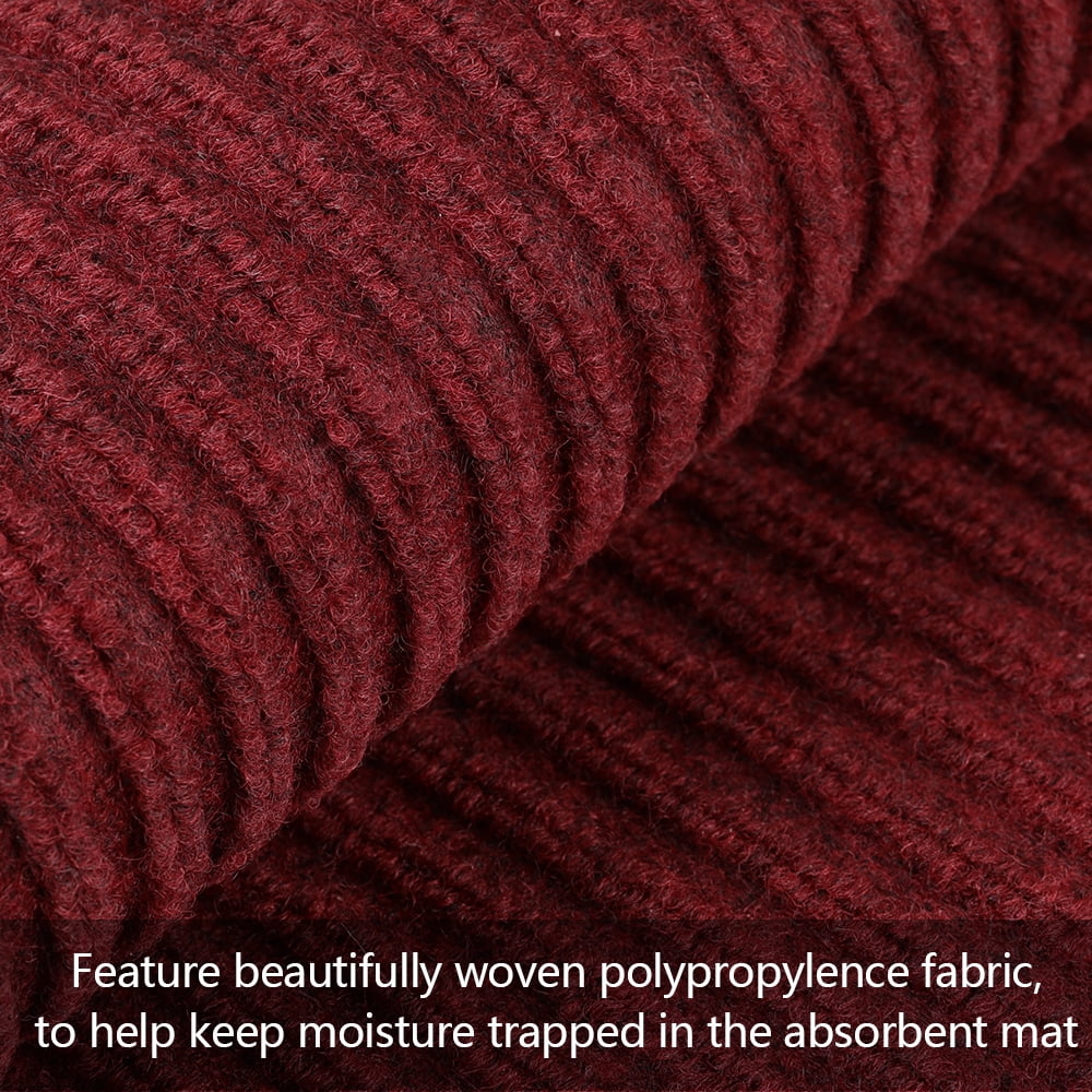 ANMINY Front Doormat Entrance Shoe Mat Waterproof PVC Non Slip Rug Outdoor Indoor,16"x24" Burgundy