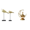 thumbnail image 1 of Figuras de animales modernas y candelabro decorativo antiguo para escritorio, dormitorio, entrada, sala de estar, chimenea y hogar., 1 of 8